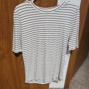 Draper James Navy and White Striped Tee